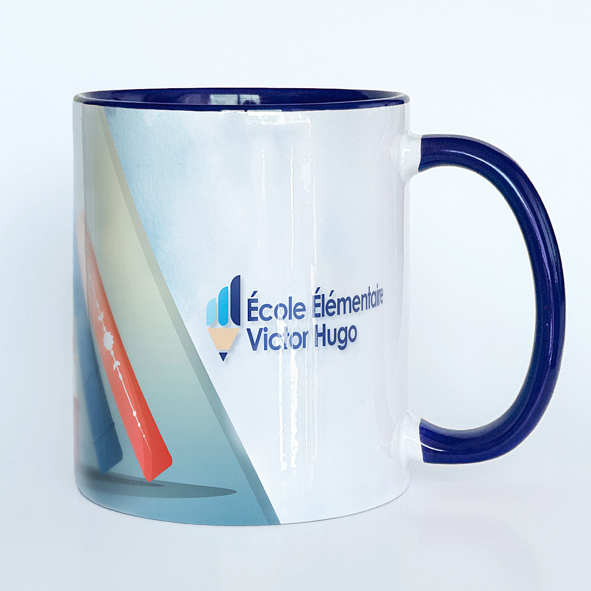 Mug blanc avec anse et intérieur colorés, personnalisé - Image 5